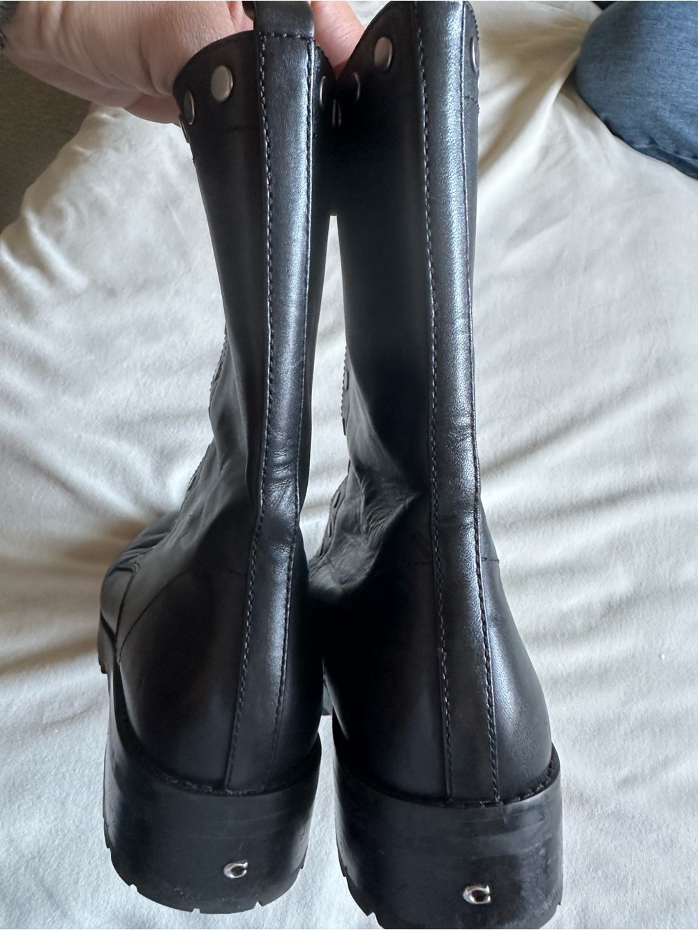 Coach Women’s Lara Studded Zip-Up Boots 8 - Picture 6 of 10